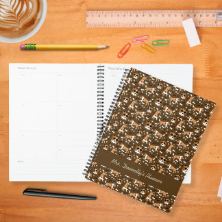 Shelties Shetland Sheepdog Pattern Brown Planner