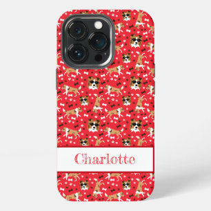 Shelties Shetland Sheepdog Pattern Red iPhone 13 Pro Case