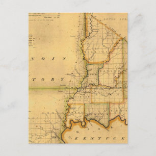 Shelton and Kensett's Map Of The State Of Indiana Postcard