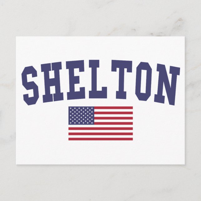 Shelton US Flag Postcard (Front)