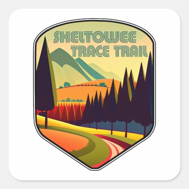 Sheltowee Trace Trail Kentucky Tennessee Colours Square Sticker (Front)