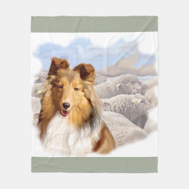 Shelty With Sheep Fleece Blanket (Front)