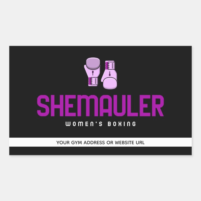 Shemauler Womens Boxing Pink Boxing Gloves Rectangular Sticker (Front)