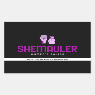 Shemauler Womens Boxing Pink Boxing Gloves Rectangular Sticker