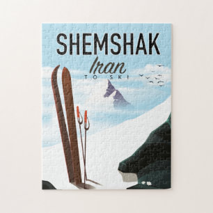 Shemshak Iran Ski poster. Jigsaw Puzzle