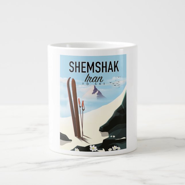 Shemshak Iran Ski poster. Large Coffee Mug (Front)