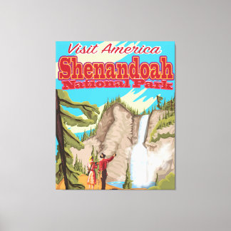Shenandoa National Park and Preserve Travel Poster Canvas Print