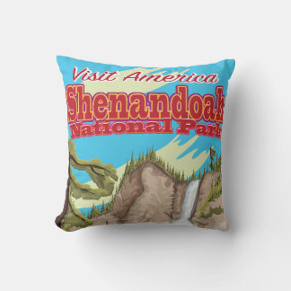 Shenandoa National Park and Preserve Travel Poster Cushion