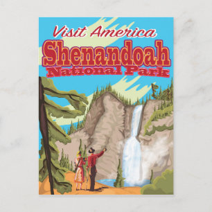 Shenandoa National Park and Preserve Travel Poster Postcard