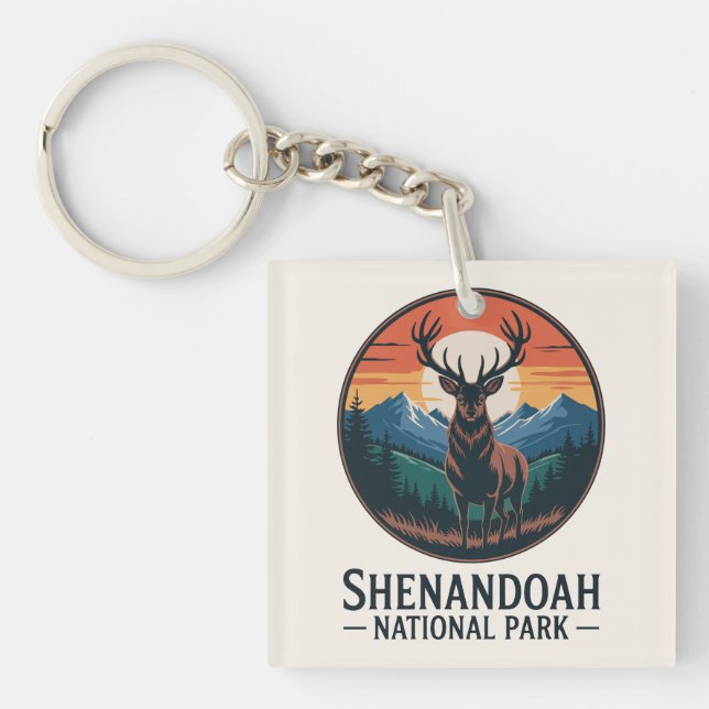 Shenandoah National Park Deer Emblem Key Ring (Front)