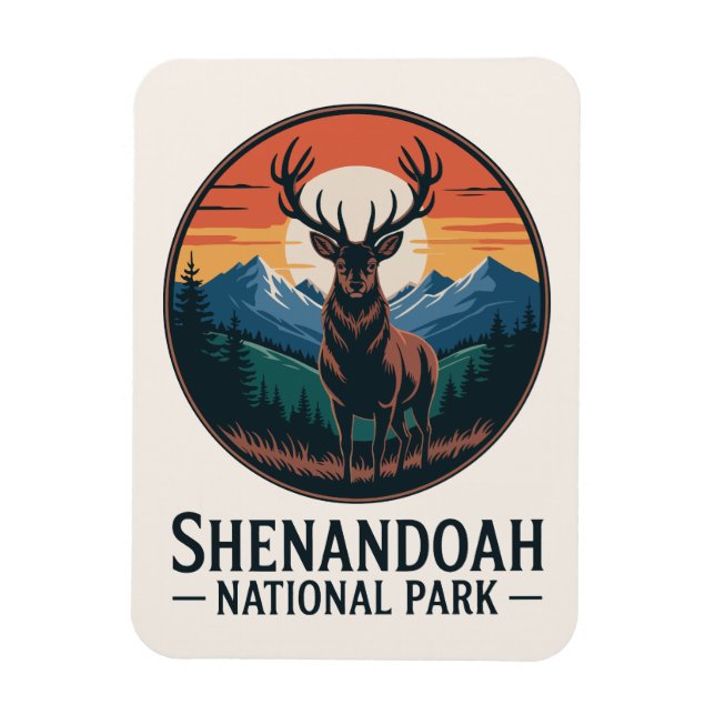 Shenandoah National Park Deer Emblem Magnet (Vertical)