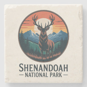 Shenandoah National Park Deer Emblem Stone Coaster
