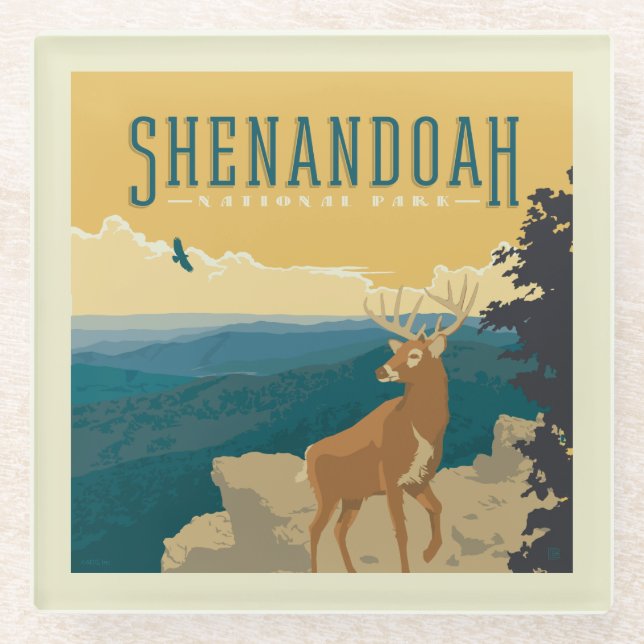 Shenandoah National Park | Deer Glass Coaster (Front)