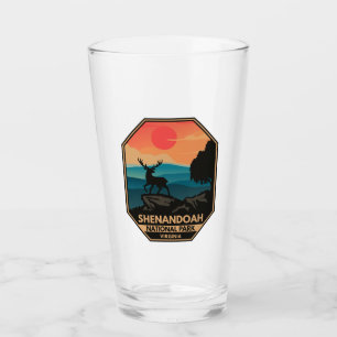Shenandoah National Park Deer Minimal Retro Emblem Glass