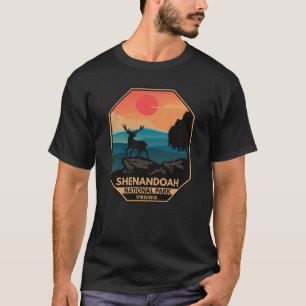 Shenandoah National Park Deer Minimal Retro Emblem T-Shirt