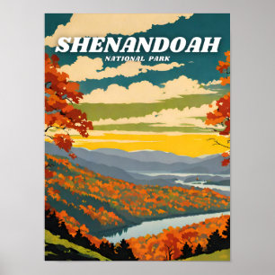 Shenandoah National Park illustration retro Poster