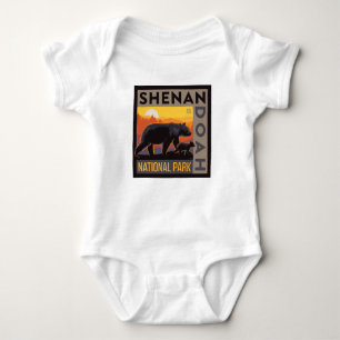 Shenandoah National Park Mama Bear & Cubs Baby Bodysuit