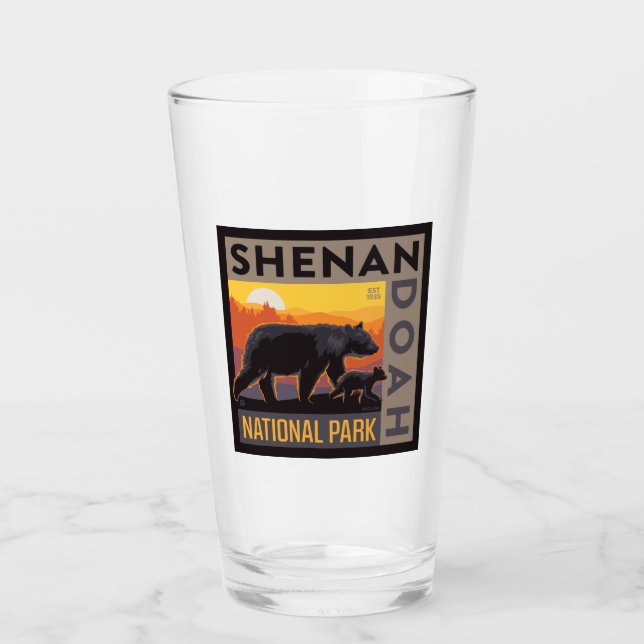 Shenandoah National Park | Mama Bear & Cubs Glass (Front)