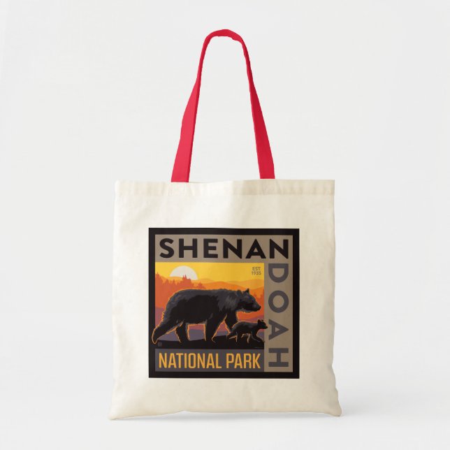 Shenandoah National Park | Mama Bear & Cubs Tote Bag (Front)