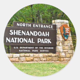 Shenandoah National Park North Entrance Sign Classic Round Sticker