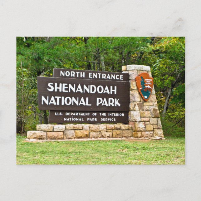 Shenandoah National Park North Entrance Sign Postcard (Front)