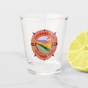 Shenandoah National Park Retro Compass Emblem Shot Glass