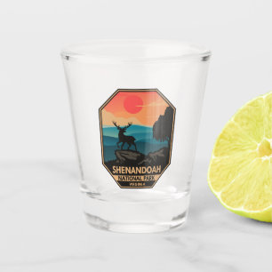 Shenandoah National Park Retro Compass Emblem Shot Glass