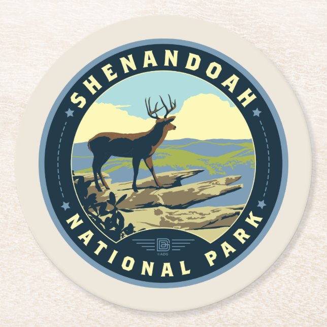 Shenandoah National Park Round Paper Coaster (Front)