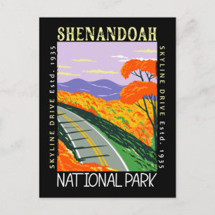 Shenandoah National Park Skyline Drive Distressed Postcard