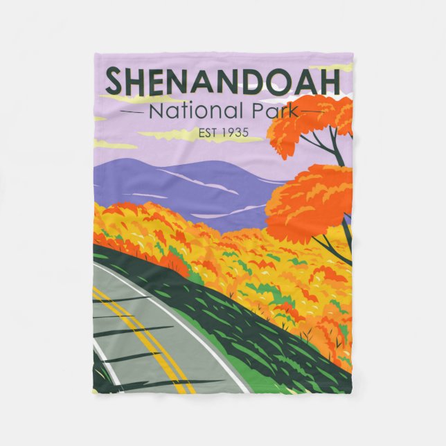 Shenandoah National Park Skyline Drive Virginia Fleece Blanket (Front)