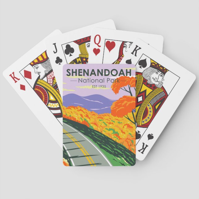 Shenandoah National Park Skyline Drive Virginia  Playing Cards (Back)