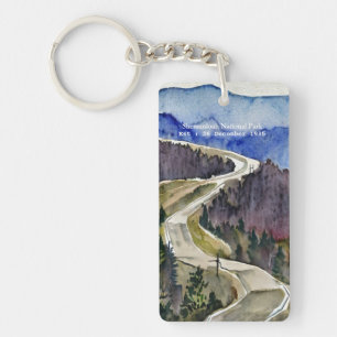 Shenandoah National Park skyline drive water colou Key Ring