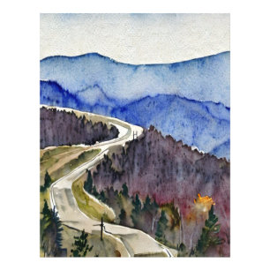 Shenandoah National Park skyline drive water colou Photo Print