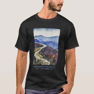 Shenandoah National Park skyline drive water colou T-Shirt