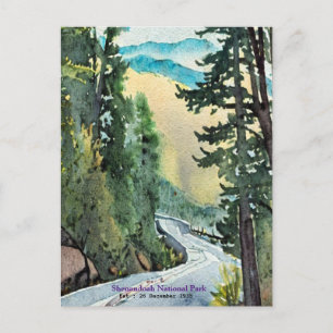Shenandoah National Park skyline drive Watercolor Postcard