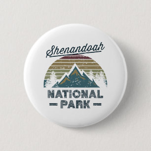 Shenandoah National Park Vintage Sunset Love Hikin 6 Cm Round Badge