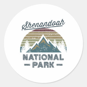 Shenandoah National Park Vintage Sunset Love Hikin Classic Round Sticker
