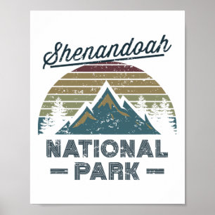 Shenandoah National Park Vintage Sunset Love Hikin Poster