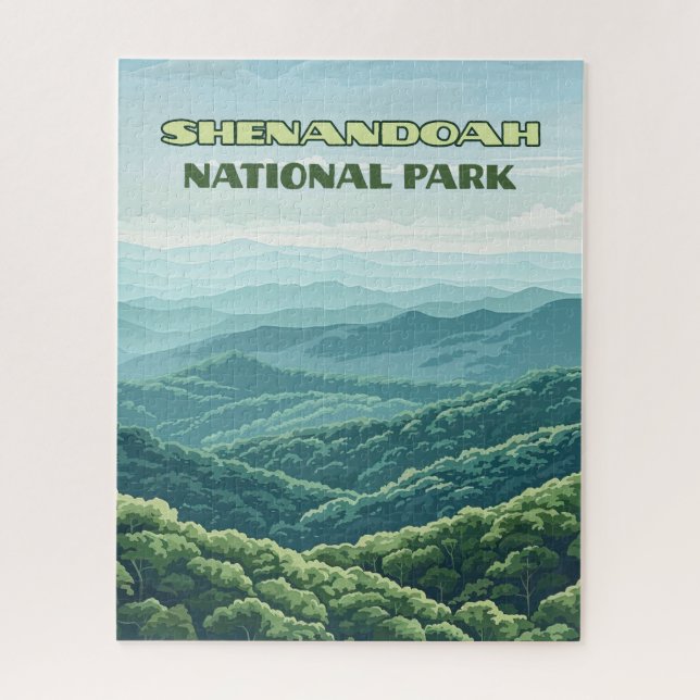 Shenandoah National Park Virginia Blue Ridge Retro Jigsaw Puzzle (Vertical)