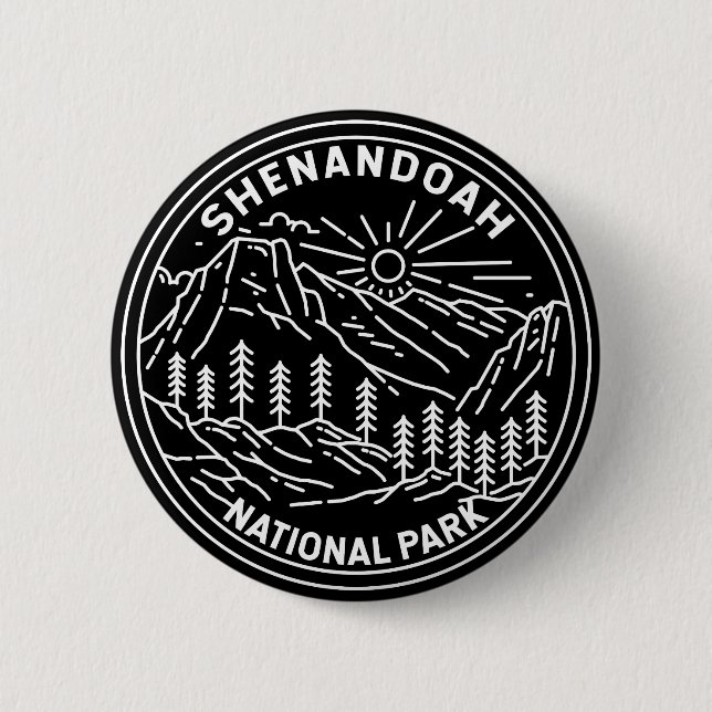 Shenandoah National Park Virginia Monoline 6 Cm Round Badge (Front)