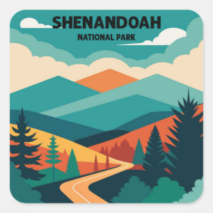 Shenandoah National Park Virginia USA Square Sticker