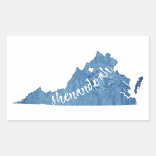 Shenandoah National Park Virginia Wood Grain Rectangular Sticker