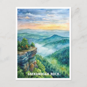 Shenandoah Rock National Park Watercolor Painting Postcard