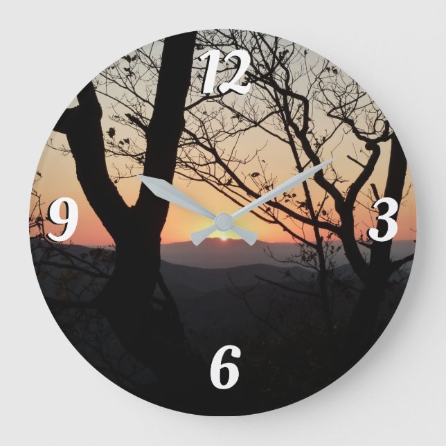Shenandoah Sunset National Park Landscape Large Clock (Front)