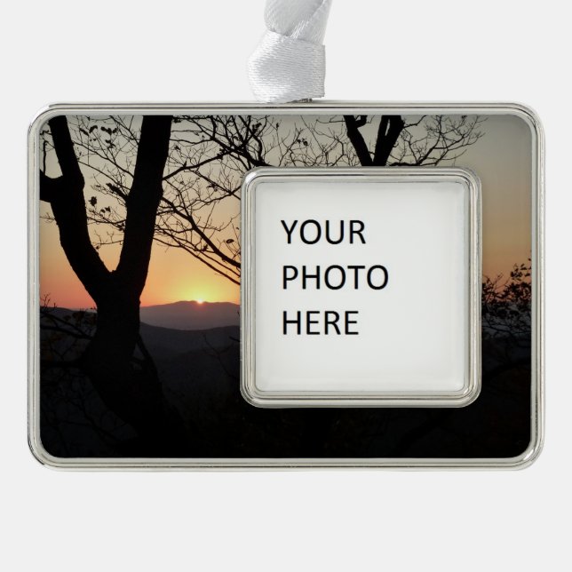 Shenandoah Sunset National Park Landscape Silver Plated Framed Ornament (Front)