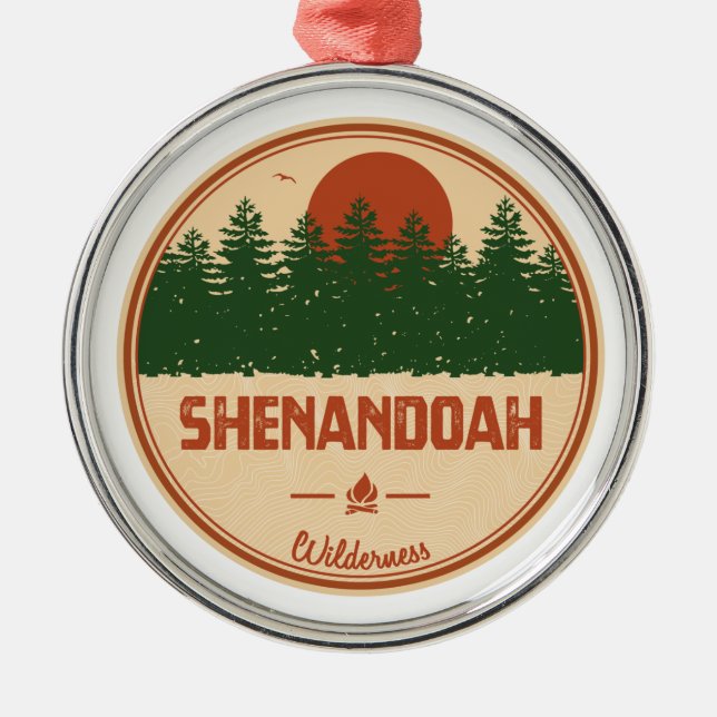 Shenandoah Wilderness Virginia Metal Tree Decoration (Front)