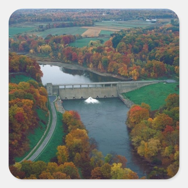 Shenango River Lake Dam Square Sticker (Front)
