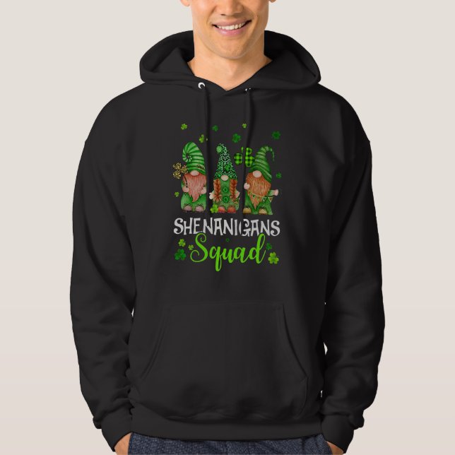 Shenanigan Squad St Patrick Day Gnomes Proud Irish Hoodie (Front)