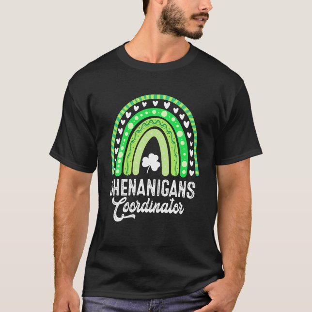 Shenanigans Coordinator Boho Rainbow St Patricks D T-Shirt (Front)