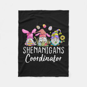 Shenanigans Coordinator Easter Bunny Gnomes Rabbit Fleece Blanket